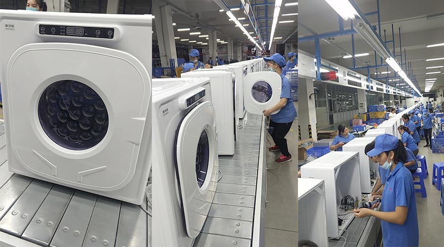 現(xiàn)場圖示！家用干衣機工廠生產(chǎn)線組成